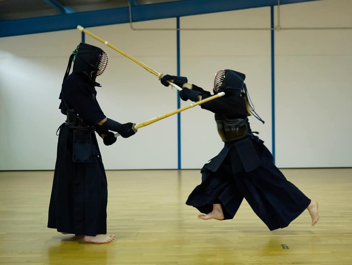 Ataque de Kendo en el Club Kendo Vetusta, en Asturias